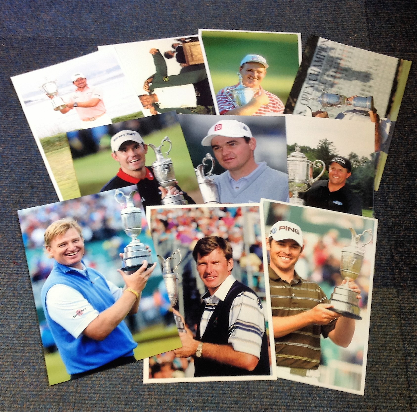 GOLFERS 10 Major Golf Winners 8x12 Photos inc, Ernie Els, Jose Maria Olazabal, Graeme McDowell, Phil