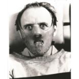 Anthony Hopkins signed 10x8 black and white photo from Silence of the Lambs. Good Condition. All