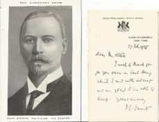 Jan Smutts ALS dated 27/2/1928. 2nd prime minister of South Africa. Achieved the rank of Field