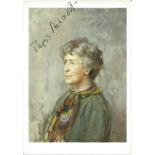 Peggy Ashcroft signed 6x4 colour postcard portrait illustration. Good Condition. All autographs