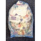 USA stamp collection glory bag hundreds of stamps used cleaned mostly 1930s, 40s and 50s mounted may