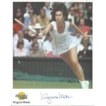Virginia Wade signed 10x8 colour autographed editions photo. Biography on reverse. Good Condition.