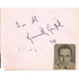 Kenneth Griffin signed album page. Good Condition. All autographs are genuine hand signed and come