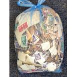 USA stamp collection glory bag hundreds of stamps used cleaned and uncleaned mostly 1930s, 40s and