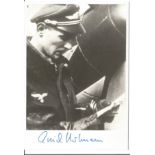 Erich Hartmann signed 6x4 black and white photo. Leading fighter ace of all time. 352 victories.