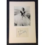 Grace Kelly signature piece mounted below black and white photo. Approx overall size 20x14.