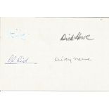 WW2 Colditz Castle inmates multiple signed card. Signed by Pat Reid, Earl Haig, Airey Neave and Dick