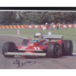 Jody Scheckter signed 10 x 8 inch photo during F1 race. Good Condition. All autographs are genuine