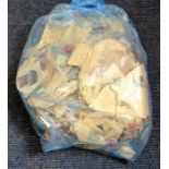 India stamp collection glory bag hundreds of stamps used mostly 1930s, 40s and 50s mounted may yield