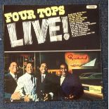 Four Tops multi signed Four Tops Live record album sleeve signatures on front and back 33rpm vinyl