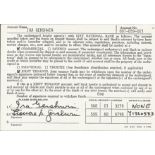 Ira Gershwin and his wife signed bank document. Good Condition. All autographs are genuine hand