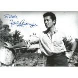 Farley Granger signed 8x6 black and white photo. Dedicated. Good Condition. All autographs are