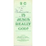 Muhammad Ali signed Is Jesus Really God pamphlet. Dedicated. Good Condition. All autographs are