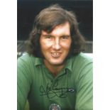 Joe Corrigan signed 12x8 colour photo. Man City, Brighton and Stoke goalkeeper. Good Condition.