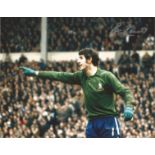 Peter Bonetti signed 10x8 colour photo. Chelsea goalkeeper. Good Condition. All autographs are