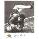 Gordon Banks signed 10x8 black and white autographed editions photo. Biography on reverse. Good