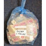 Sweden and Norway stamp collection glory bag hundreds of stamps used mostly 1930s, 40s and 50s