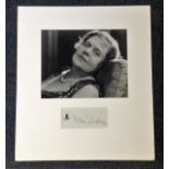 Marie Dressler signature piece, mounted below black and white photo. Good Condition. All