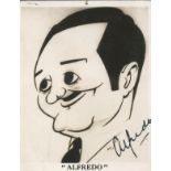 Alfredo signed small caricature. Good Condition. All autographs are genuine hand signed and come