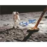 Buzz Aldrin signed 10x8 colour photo of him on the moon. Good Condition. All autographs are