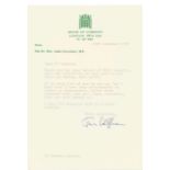 James Callaghan MP TLS dated 30/11/1982 on House of Commons photo. Good Condition. All autographs