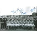 Man United 1976, Football Autographed 12 X 8 Photo, A Superb Image Depicting Man United Players