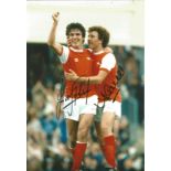 Arsenal 1980, Football Autographed 12 X 8 Photo, A Superb Image Depicting Frank Stapleton