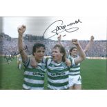 Celtic 1985, Football Autographed 12 X 8 Photo, A Superb Image Depicting Goal Scorers Frank Mcgarvey