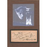 Ernest Thesiger signature piece. Starred in Bride of Frankenstein. Good Condition. All autographs