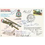 Max Aitken, Robert Stanford Tuck, Duggie Hine, Roly Beaumont and Neville Duke signed cover. Good