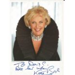 Katie Boyle signed 6 x 4 inch colour photo dedicated. Good Condition. All autographs are genuine