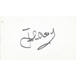 John Cleese signed white card. English actor, comedian, screenwriter, and producer. Good