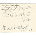 Elsie and Doris Waters signature piece. Good Condition. All autographs are genuine hand signed and