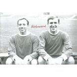 Pat Crerand 1965, Football Autographed 12 X 8 Photo, A Superb Image Depicting Man United Midfielders