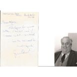 Cyril Smith hand written letter and unsigned photo. Good Condition. All autographs are genuine
