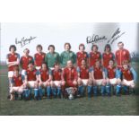 Aston Villa 1977, Football Autographed 12 X 8 Photo, A Superb Image Depicting The 1977 League Cup