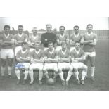 John Giles 1960, Football Autographed 12 X 8 Photo, A Superb Image Depicting Man United Players