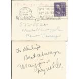 Marjorie Reynolds signed card. Actress. Dedicated. Signed on vintage 3 x 2 inch cream card. Comes