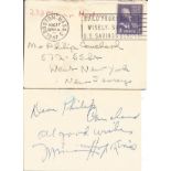 Miriam Hopkins signed card. Actress. Dedicated. Signed on vintage 3 x 2 inch cream card. Comes