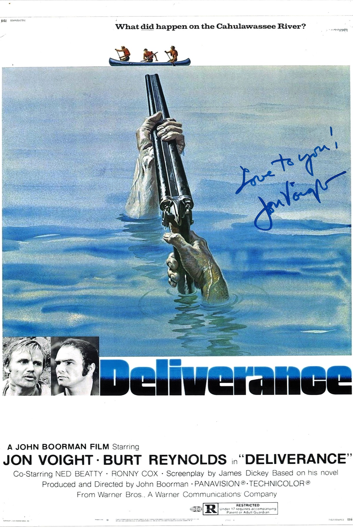 Jon Voight signed 16x12 Deliverance 16x12 colour movie promo photo. Jon Voight born December 29,