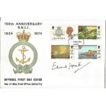 Edward Heath signed FDC 150th Anniversary R. N. L. I 1824 1974 PM 4 Mar 1974 Douglas Isle of Man.