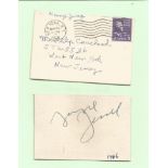 George Jessel signed card. Actor. Signed on vintage 3 x 2 inch cream card. Comes with original