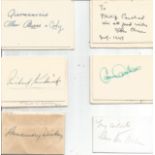 Collection of 11 signed cards. Signatures unknown. Signed on vintage 3 x 2 inch cream cards. Comes