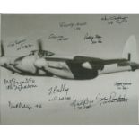 Mosquito 10 x 8 inch Photo Signed 12 WW2 Mosquito Navigators & Pilots. Flt Lt Mike Bayon DFC 128