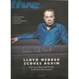 Andrew Lloyd Webber signed to front of Live magazine, he is pictured on the front. Good Condition.