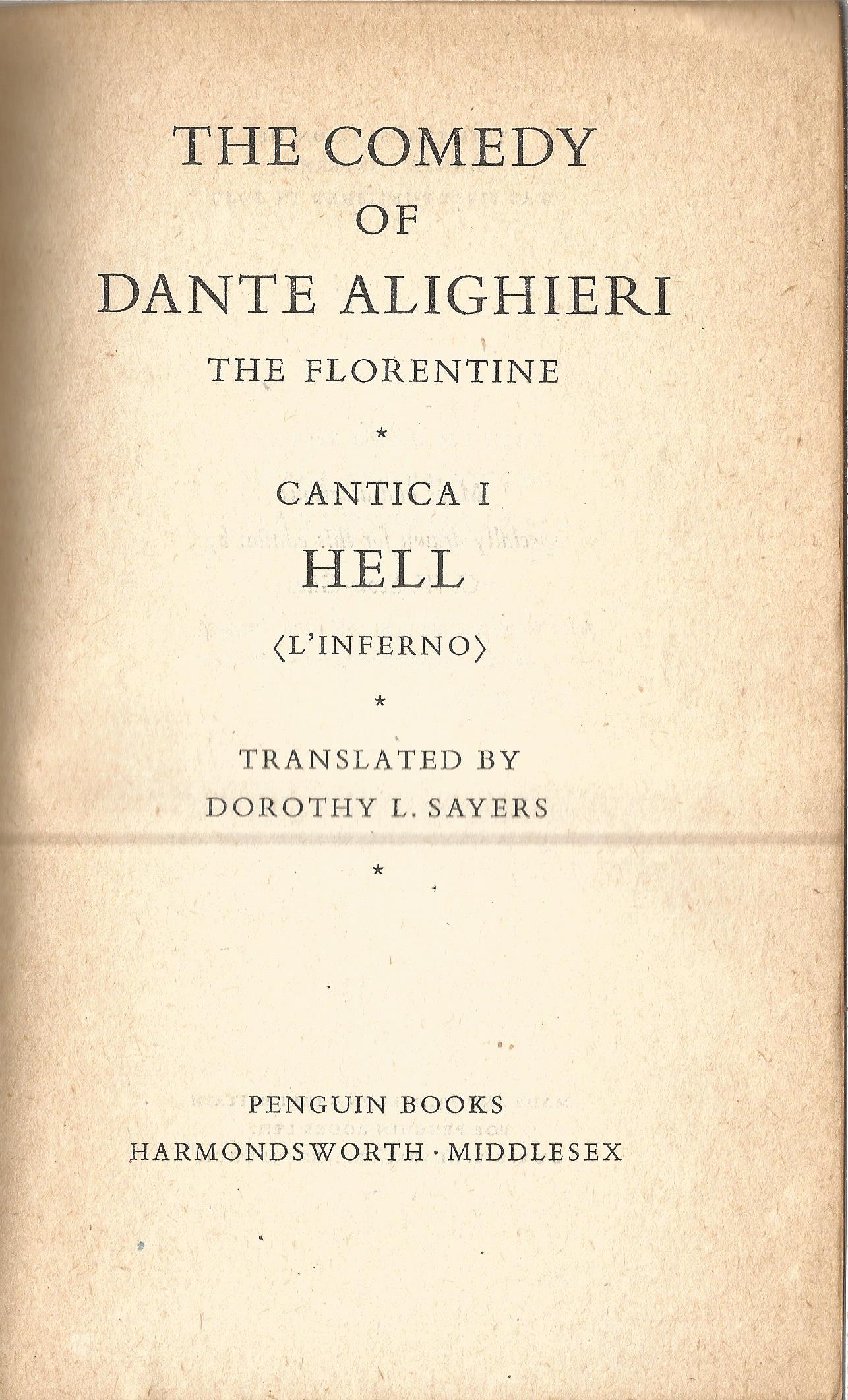 Dante The Divine Comedy Translated by Dorothy L Sayers. Unsigned paperback book with dust jacket - Image 2 of 3