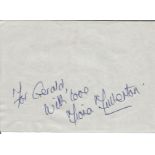 Bond Girl Fiona Fullerton signed 6x4 album page dedicated. Fiona Elizabeth Fullerton (born 10