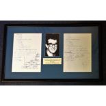 Buddy Holly 28x17 framed and mounted Facsimile from the original works In Tribute to Buddy Holly and