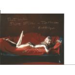 Shirley Eaton signed James Bond Goldfinger colour 10 x 8 inch photo, rare she has added screen