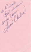 Bond Girl Lois Chiles signed 5x3 album page. Dedicated. Lois Cleveland Chiles (born April 15,